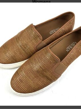 Lauren Ralph Lauren Metallic Brown Woven Slip-On Sneakers